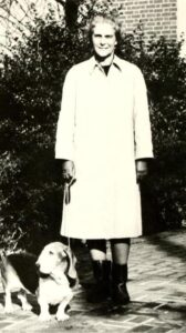 Katherine Taylor with her basset hound Suki